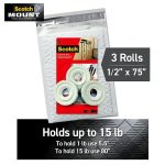 Scotch Permanent Mounting Squares, 4 Squares holds up to 1 lb, 100 x 1-in Squares, White, ships in e-ecommerce packaging - Image 2